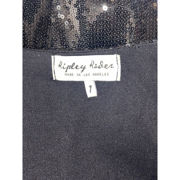 Ripley Rader Black Sequin Jumpsuit Women’s XS Faux Wrap Elegant - Picture 10 of 10